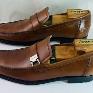 Salvatore Ferragamo Light Brown Leather Bit Loafers Men's Size 9.5  “0SVF 24391”
